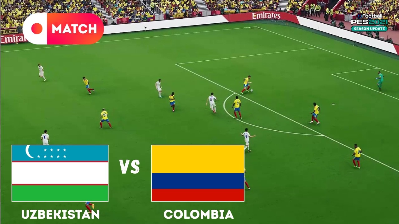 UZBEKISTAN vs COLOMBIA | World Cup 2026 Match Simulation | eFootball PES 21 Gameplay