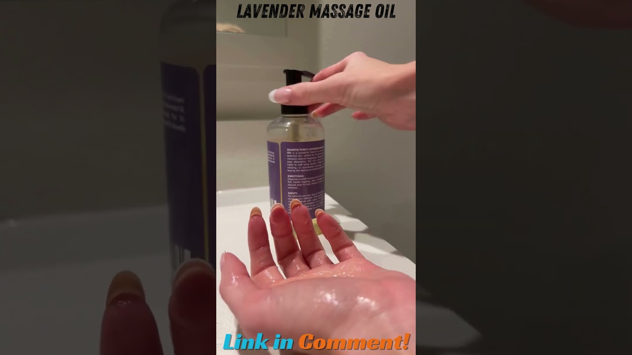 Majestic Pure Lavender Massage Oil 8oz – Refreshing Relaxing Non-Greasy Body Oil 