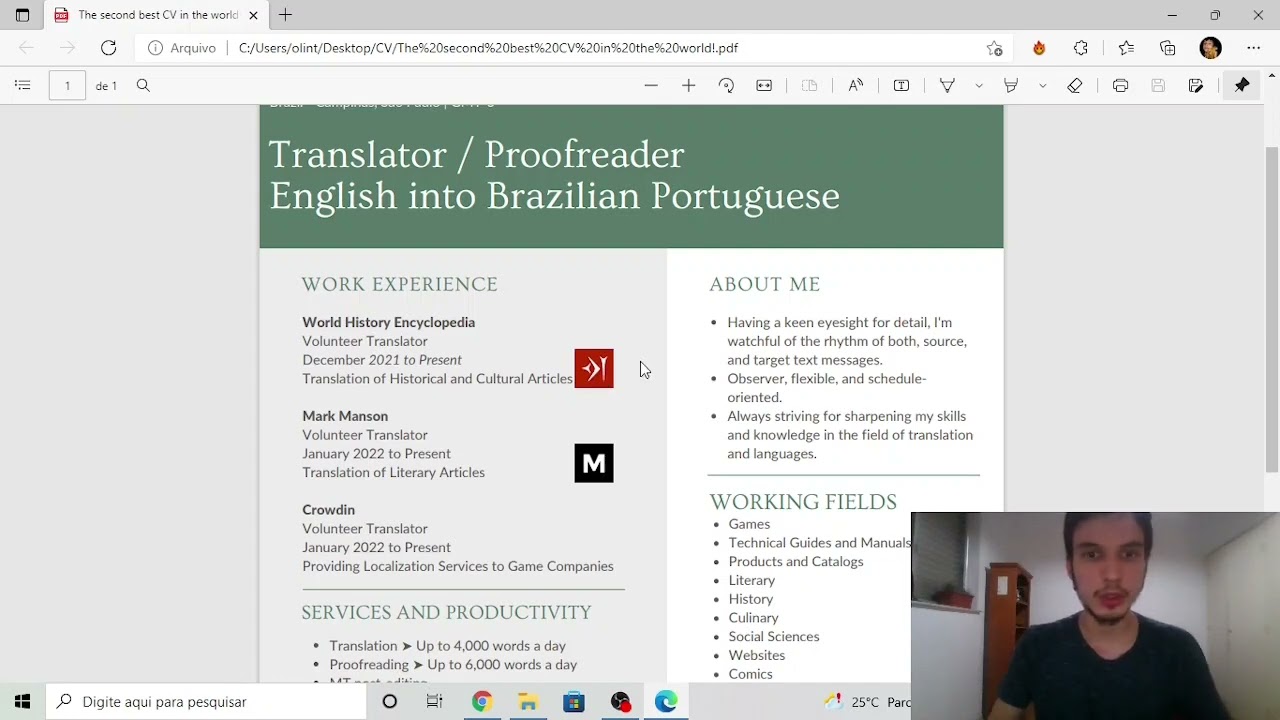 Freelancer CV (Resume): Old and New -- From SOURCE to TARGET (A Freelance Translator's Journey)
