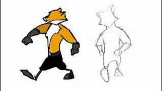 fox walk cycle animation