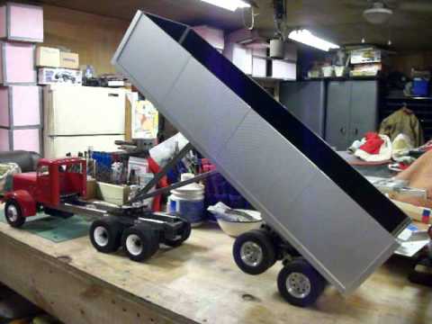 RC Frameless dump trailer - YouTube