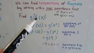 Algebra II  3.9c, Composite of two Functions f(g (x)), F of g of x