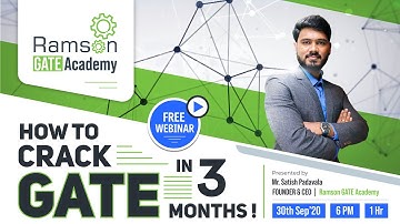 HOW TO CRACK GATE 2021 IN 3 MONTHS  |  BY SATISH PADAVALA |  RAMSON GATE ACADEMY