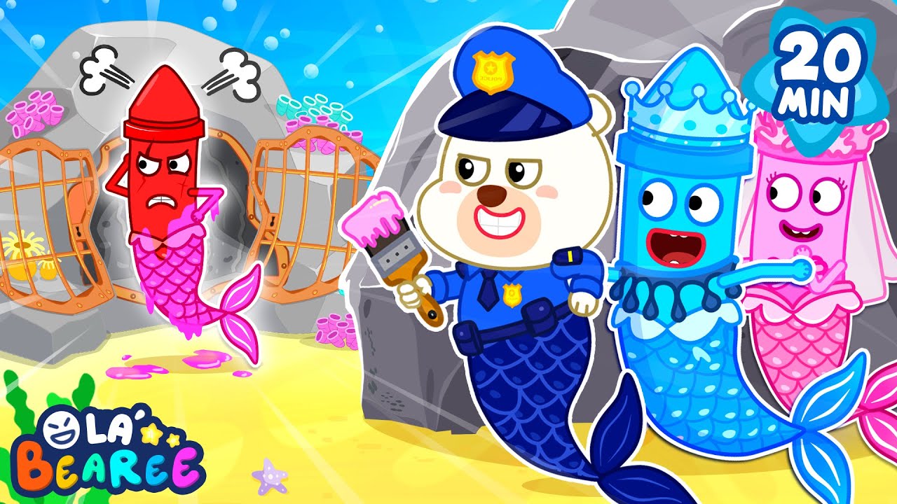 Olá Bearee⚡️ Missão de Resgate da Noiva Sereia Rosa VS Azul 💖💙 20 Minutos de Desenho Animado