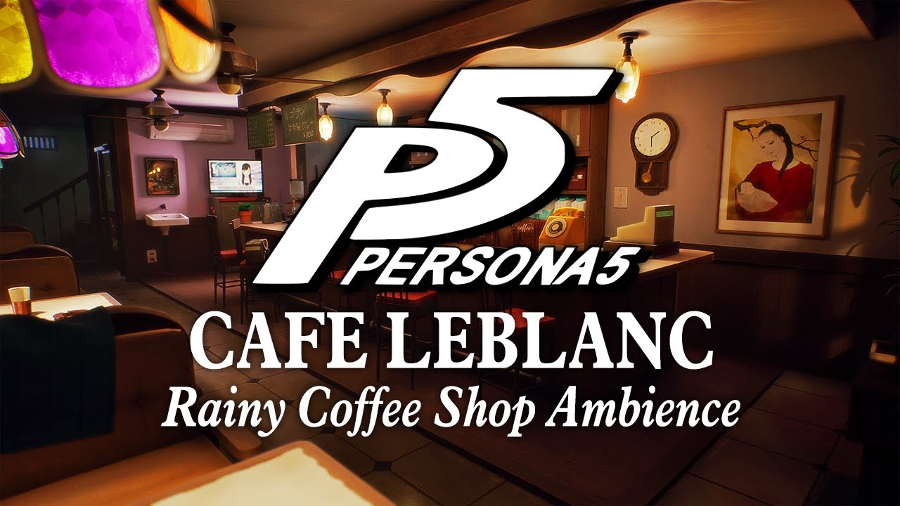 Café Leblanc | Coffee Shop Ambience: Smooth Jazz Persona Music & Rain to Study, Relax, & Sleep