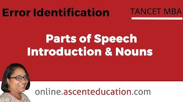 TANCET MBA Lesson Video | Error Identification | Parts of Speech - Nouns | TANCET Online Course