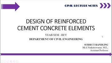 Design of Reinforced cement concrete elements | Unit 1 Introduction | Part 1 in Tamil | Revision