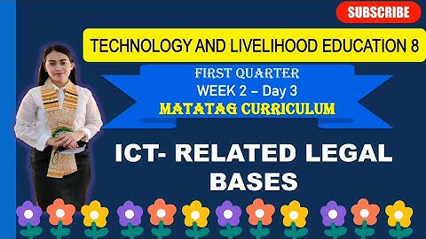 TLE 8: Q1_Week 2- Day 3: ICT RELATED LEGAL BASES ||MATATAG CURRICULUM