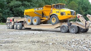 VOLVO A45G IN DANGER! BIGGEST RC CONSTRUCTION SITE! PIP-MAZ 537 RC! T-247 TRAILER! HEAVY RC VEHICLES