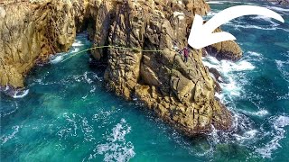 Rockfish on a FLY Rod.. CLIFF SIDE!