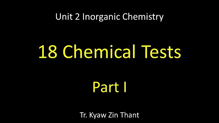 Unit 2 Chapter 18 Chemical Tests [Part 1 - Tests for Positive Ions]