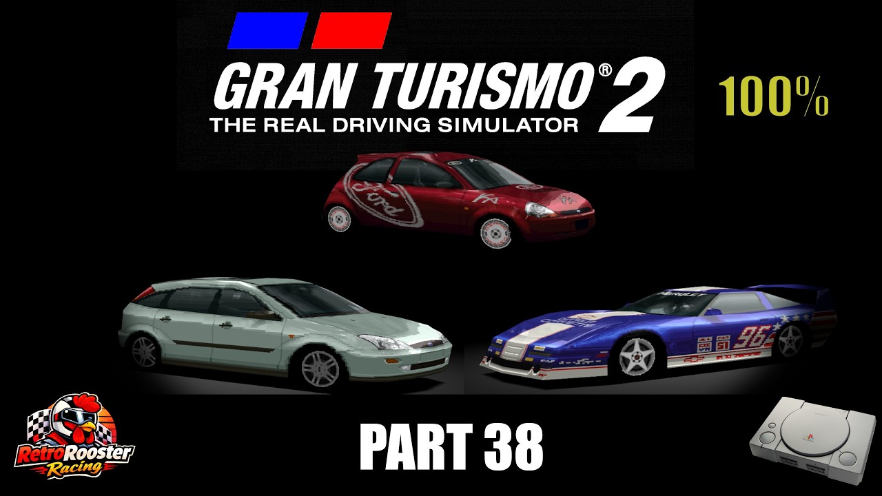 Gran Turismo 2 PS1 – Part 38 | USA Manufacturer Races | Ford Focus, Ford KA & Corvette