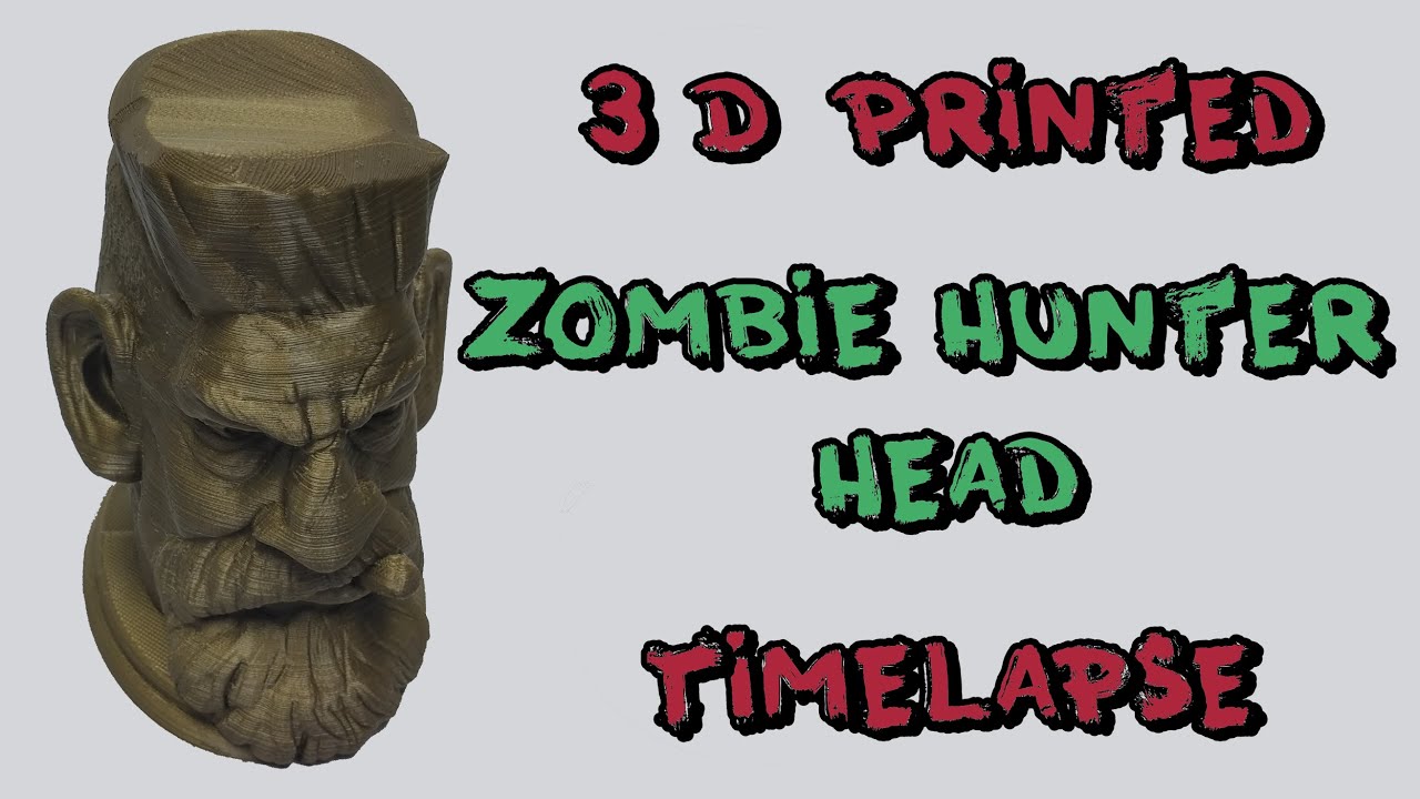 Timelapse - 3D Printed Zombie Hunter Head - YouTube