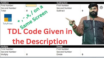 Tally TDL Calculator | Addition, Subtraction, Multiplication & Division in Tally Prime