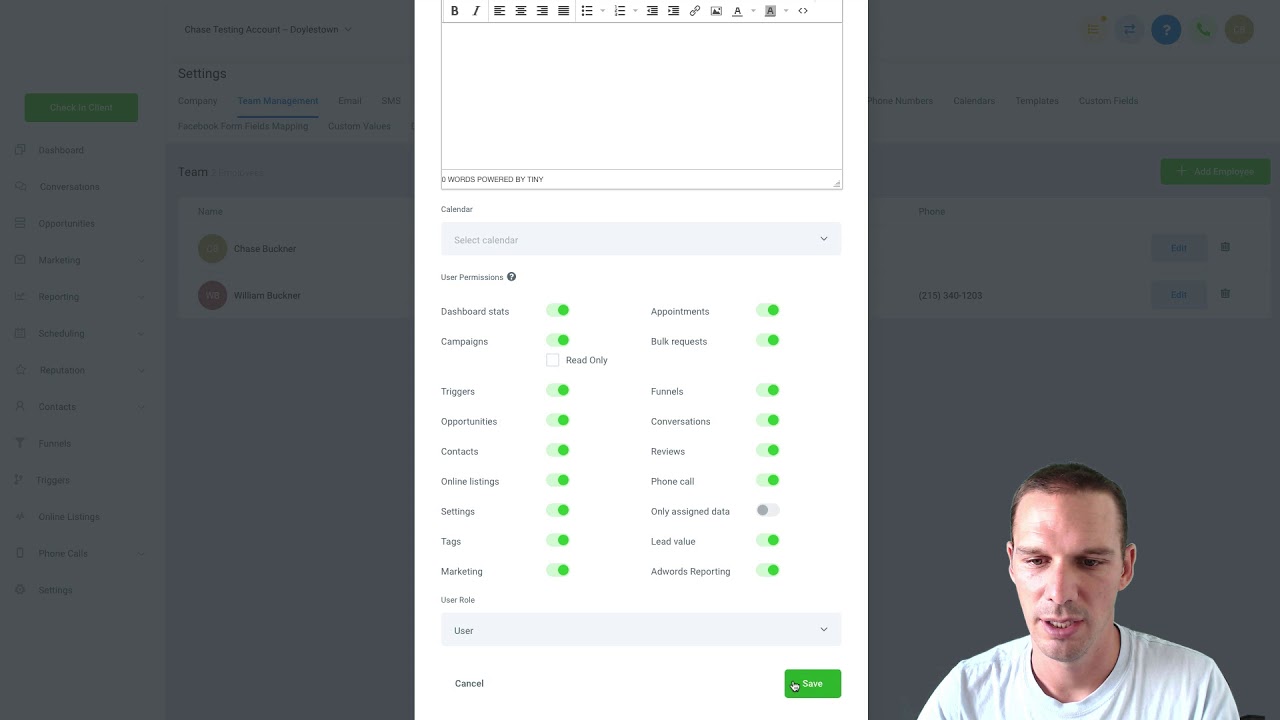 User Permissions And Assigned Data Overview