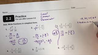 Section 2.2: Adding Rational Numbers