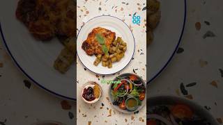Co-op Served Aubergine Parmigiana with Berry and Ginger Fool