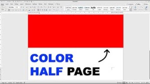 How to change Half Page Color in Word