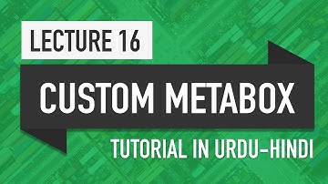 Lecture 16 - Custom Meta Box - WP Theme Development in Urdu - 2019