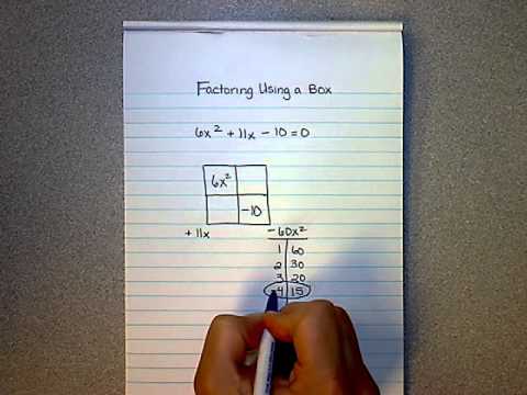 Factoring a Trinomial Using the Box Method - YouTube