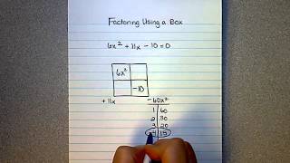 Factoring a Trinomial Using the Box Method