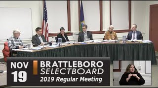 Brattleboro Selectboard Mtg 11/19/19