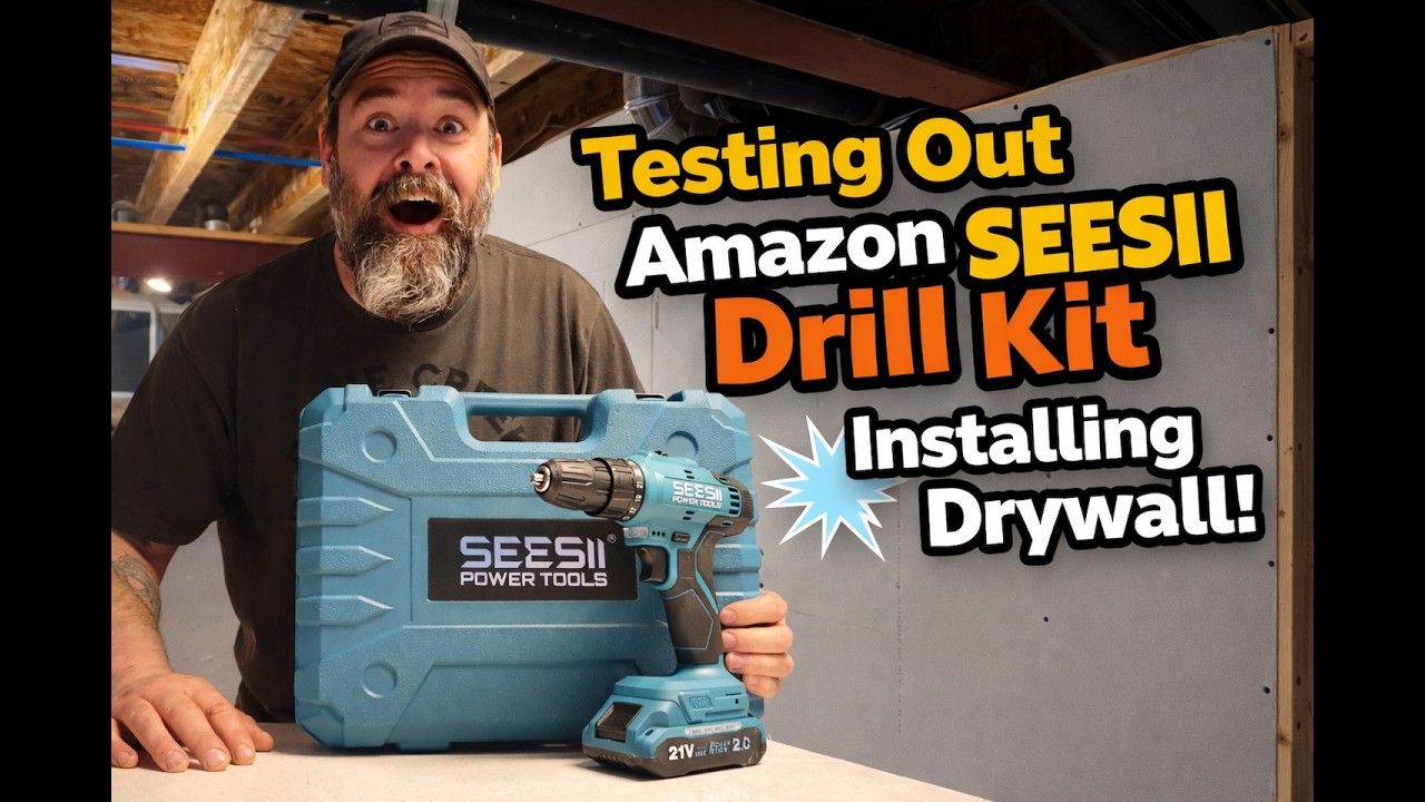 TESTING AMAZON DRILL KIT INSTALLING DRYWALL - DIY