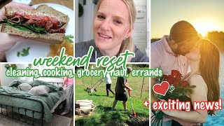 WEEKEND RESET \/ COOKING, CLEANING, GROCERY HAUL, ERRANDS + EXCITING NEWS!!