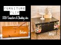 Furniture Flip - IOD Transfer - Shabby Chic - Upcycled - Trash to Treasure - Before &amp; After