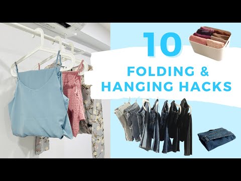 10 Life-changing Folding & Hanging Hacks (FOLD CLOTHES FAST!)