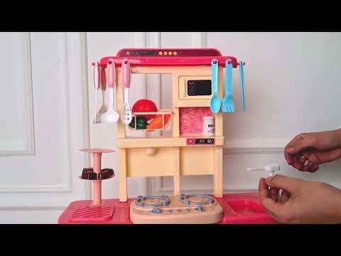 ფუნქციური საბავშვო სამზარეულო -Bricstar kitchen toy pink OT1107