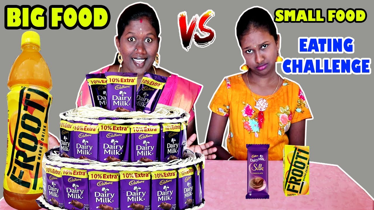 BIG FOOD vs SMALL FOOD CHALLENGE IN TAMIL FOODIES DIVYA vs ANUSHYA | FUN GAME AND FUN PUNISHMENT