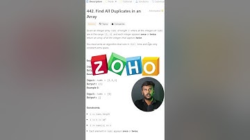 Zoho interview question with solution. Find Duplicates in an Array.