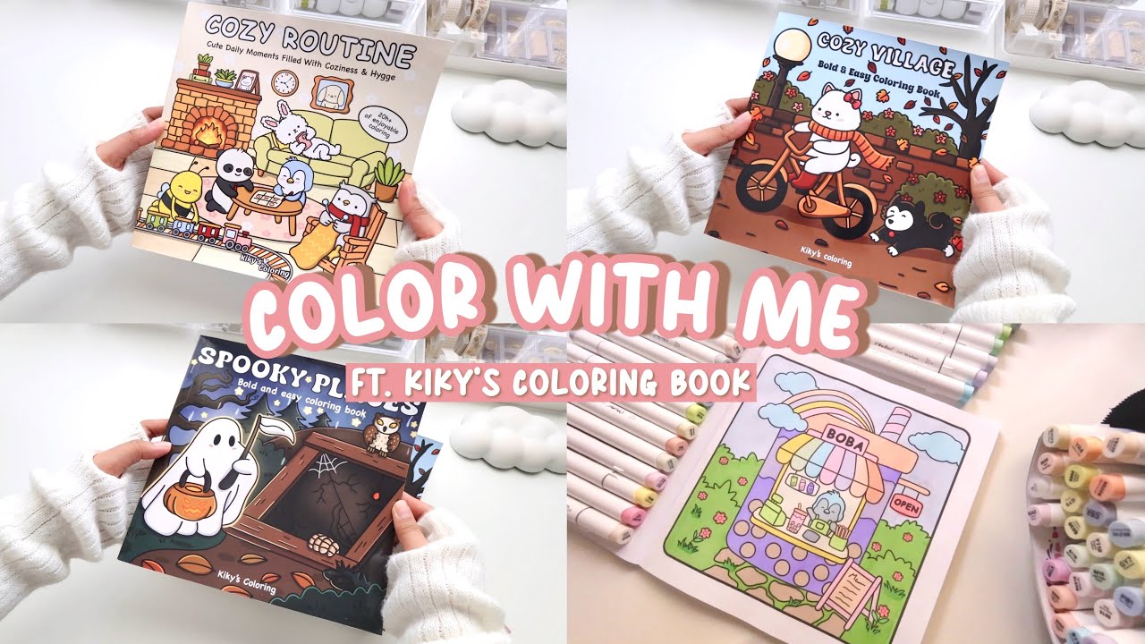 COLOR WITH ME (asmr) 🌈 kiky's coloring book • pastel ohuhu markers