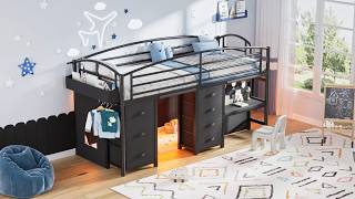 How to Install this Low loft Bed with 7 Drawers