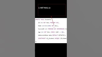 Wat is een constraint in SQL? Welke soorten constraints zijn er?