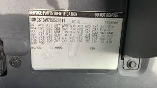 1995-2001 GMC Jimmy Paint Code Location