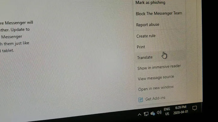 Print an email from Outlook.com