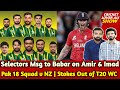 Pak 18 Squad v NZ | Babar Agreed on Imad &amp; Amir | Salman &amp; Azam IN, Haris Out | Stokes Out of T20 WC