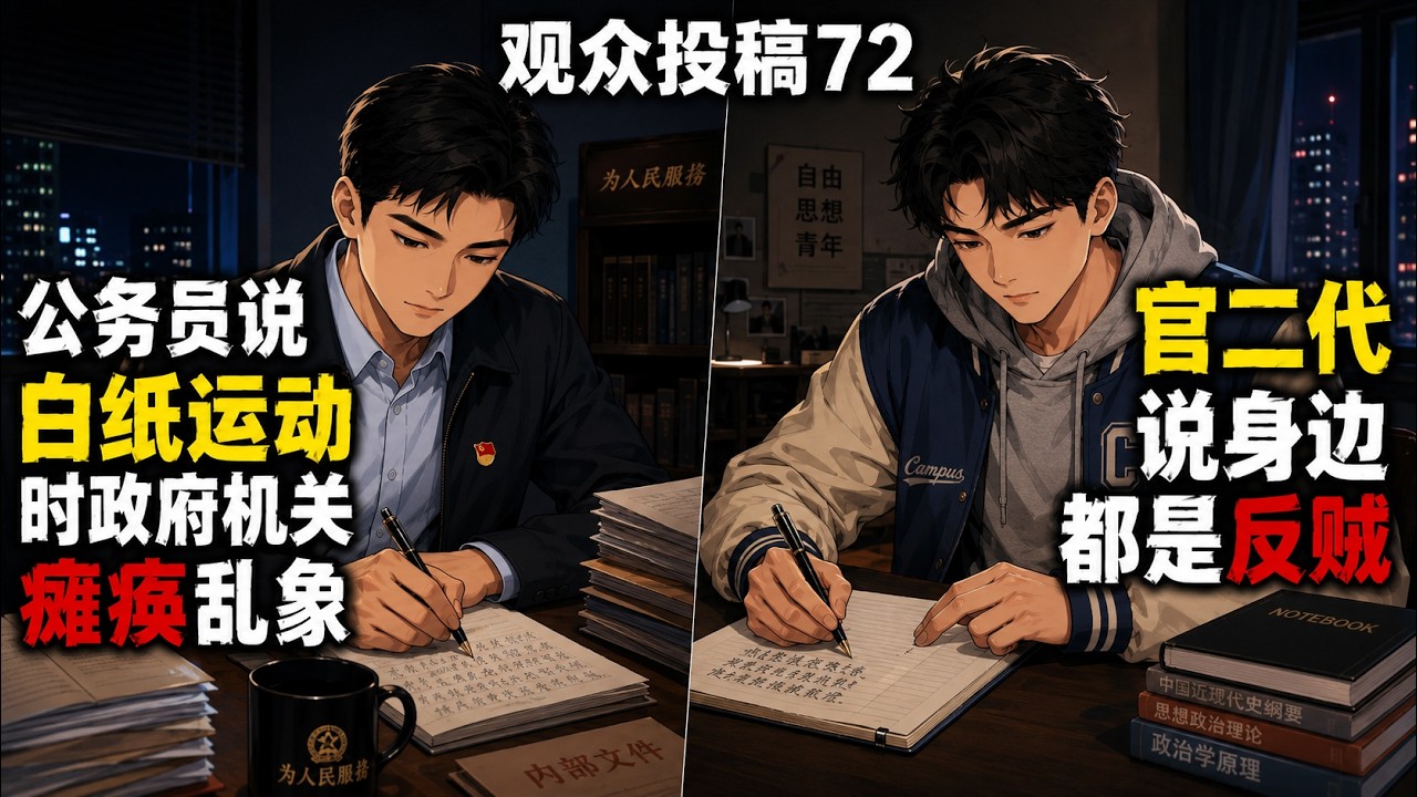 【观众投稿72】公务员描述白纸运动期间,政府机关瘫痪乱象 | 官二代观众说自己身边竟然都是“反贼”?