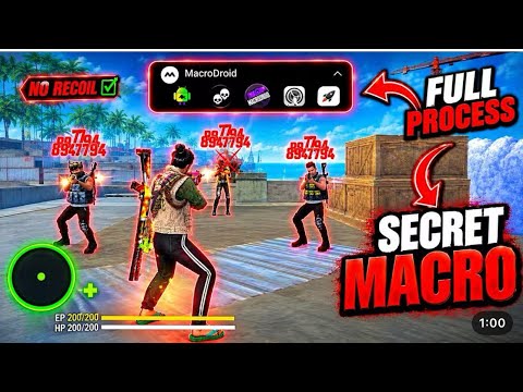 99.99℅ Headshot Free Fire New Android Macro Tutorial | Macrodroid  No Ban Aimbot Secret Setting ⚙️💀