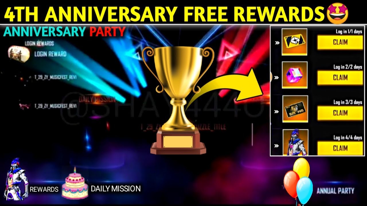 Free Fire 4th Anniversary Event | 4th Anniversary Free Fire Rewards | FF Anniversary 2021 Bundles