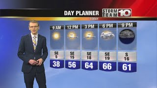 Sunday: Mostly sunny, warmer and breezy. High 68°