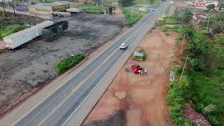 VISTA PANORÂMICA DIVISA DE ESTADOS MINAS GERAIS-BAHIA CIDADE DE DIVISA ALEGRE BR 116 DRONE DJI NEO