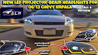 ELH LED Projector Beam Headlights For 2006-13/Limited Chevrolet Impala | Install + Review | #impala 