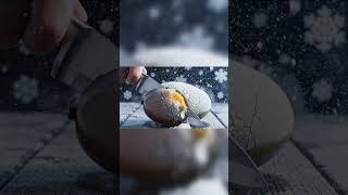 Frozen Mango Cutting | Aesthetic Snowfall ASMR 🍋❄️ |Most Satisfying Winter Slice | #Shorts#viral#yt