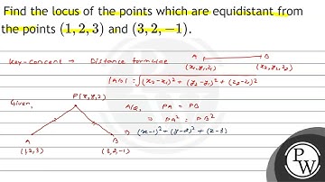 Find the locus of the points which are equidistant from the points \( (1,2,3) \) and \( (3,2,-1) \).