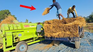 Rice Paddy Thrasher Machine With Trolley/Tractor Ki Sath Paddy Thrasher Engine/Two Tractor Videos