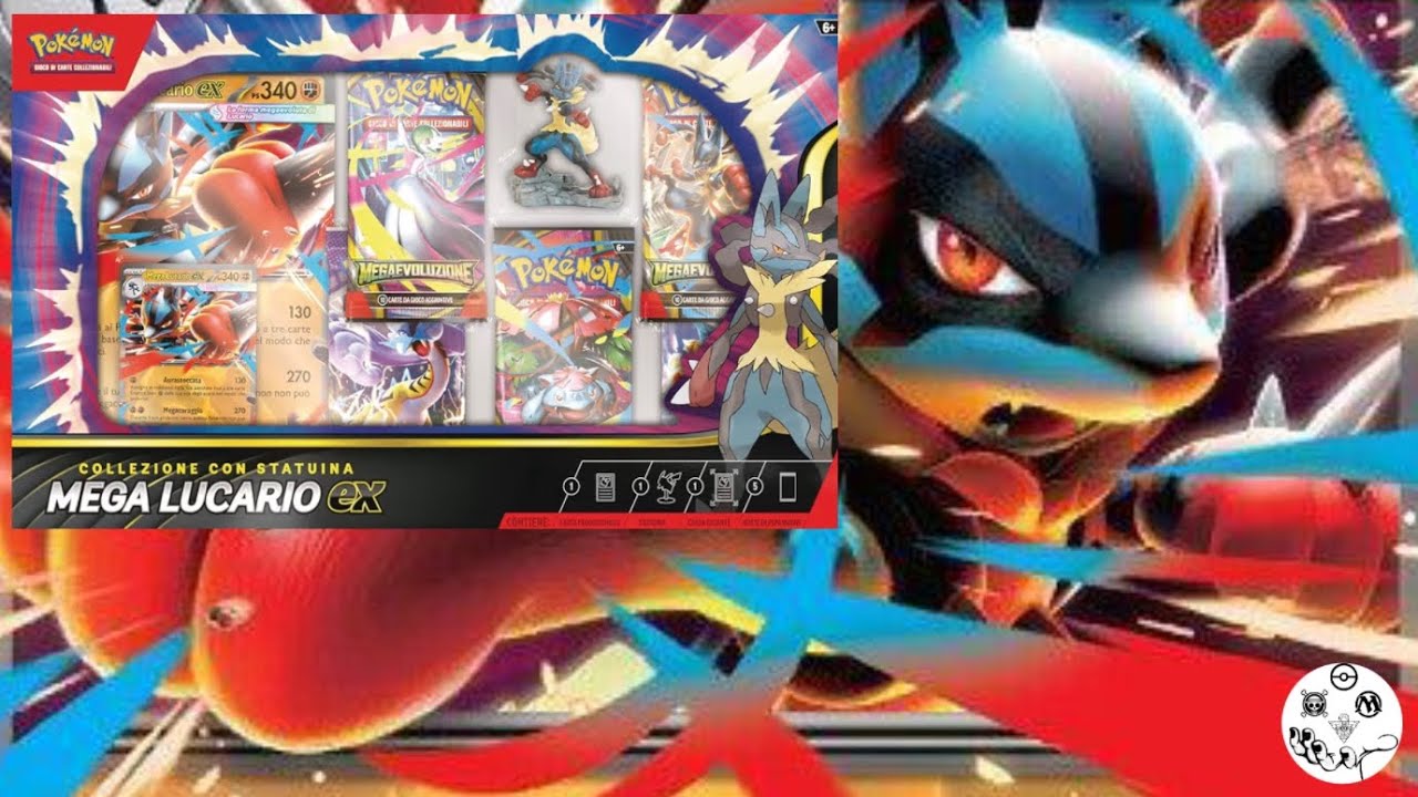 APRO la COLLEZIONE con STATUINA di MEGA LUCARIO EX Megaevoluzione!