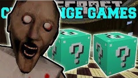 PopularMMOs Pat and Jen Minecraft  GRANNY CHALLENGE GAMES   Lucky Block Mod   Modded Mini Game